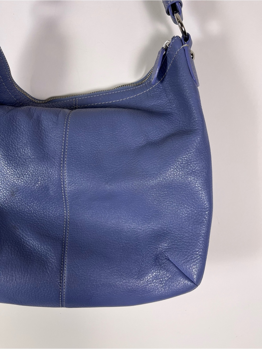 Coach Penelope Convertible Leather Shoulder Bag Cornflower Keychain Hobo - Picture 5 of 14
